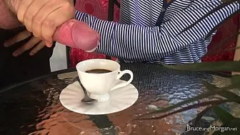 Stunning Girl Does Blowjob, Cum In Coffee, Pee Play