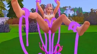 Pink Haired Girl Being Fucked By Tentacles/Yhe Sims 4/Hentai/3D