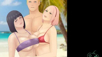 [Gameplay] Naruto Faz Ménage Na Praia Com Hinata E Sakura - Boruto Parody