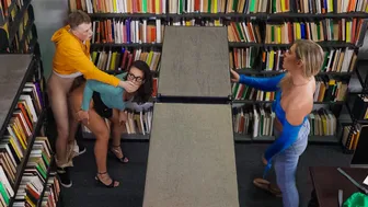 Sneaky Librarian Gets College Cock