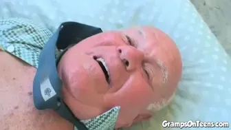 Cock Riding Teen Slut Pleasures Gramps