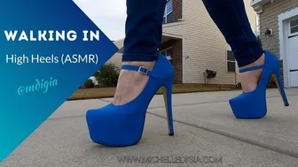 Walking Asmr In High Heels 9 (Blue Platform Mary Jane)