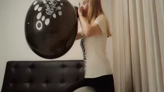 Alla Made B2P A Black Balloon And Rides A Fitness Ball