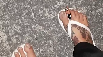 Giantess Walks With A Tiny Man Trapped In Her Flip Flops Mjv