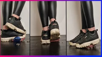 Very Painful Fila Disruptor And Socks Cock Crush With Full Weight - Painsisters