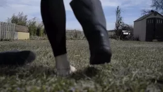 Barefoot In The Backyard, Watch From Above And Below, Playing In The Grass, Milf Feet, Foot Fetish