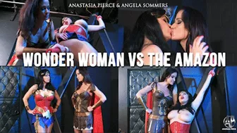 Wonder Woman Vs The Amazon, Lesbian Cosplay With Bondage And Orgasm With Anastasia Pierce And Angela Sommers