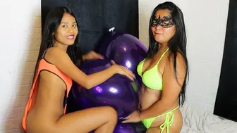 Sexy Camylle And Micah Inflate, Senually Play With And Deflate You Purple Balloons