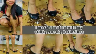 Crushing And Trampling On Muffins With My Stinky Sweaty Ballerina Flats, Here I'm Crushing Some Colorful Muffins For You Colorful Muffins With My Sweaty Ballerinas