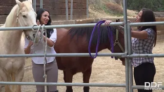 Missy Martinez & Lylith Lavey Are Horny & Wet Af While Fucking In The Barn