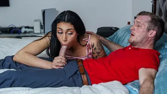 Ariana Sneakily Sucks Brick's Hard Cock