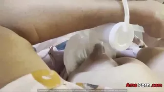 Gorgeous Blonde Milf Breast Pump Covered In Cum