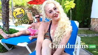 Cougar Fucked While Trying To Get A Tan For Grandmams