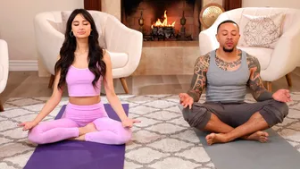 Cali Teen Does Some Snatch Stretching With Her Black Yoga Instructor's Root Chakra