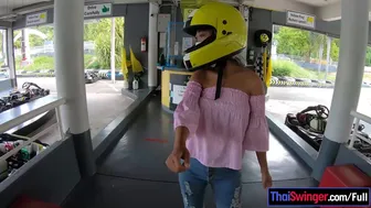 Cute Thai Amateur Teen Girlfriend Go Karting And Recorded On Video After