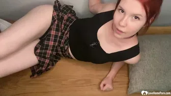 Redhead Spreads Her Legs To Finger Herself