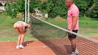 Very Skinny Young Hottie Tiffany Tatum Roughly Nailed On The Tennis Court