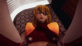 Evangelion: Soryu Asuka Femdom Footjob & Facesitting 3D Hentai Animation