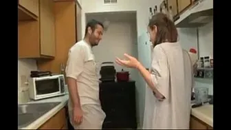 Brother And Sister Blowjob In The Kitchen