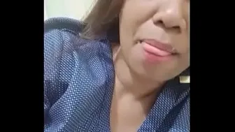 Lady Lick One's Lips When She Sees My Hard Cock(Skype)