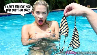 Hot Blonde Stepsister Khloe Fucks Brother In The Pool