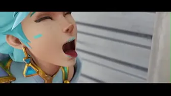 Atlantic Tracer From The Game Overwatch Receives A Facial Cumshot (Kreisake)