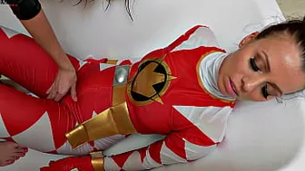 Lesbian Super Heroes Sex Fight - Red Ranger Defeated And Humiliated