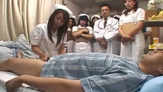 Japanese Hospital Nurse Training Day Milking Patient