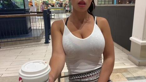 Misslexa's Big Tits & Ass Control My Public Orgasms - Shopping Mall