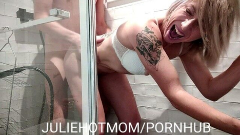 Julie Holly Screams As I Destroy Her Tight Ass In The Shower With My Massive Cock - Milf Anal Sex With A French Stepmom