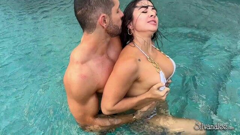 Watch Silvana Lee, My Hot Fitness Trainer, Warm Me Up In The Pool Before Showing Me His Huge White Cock