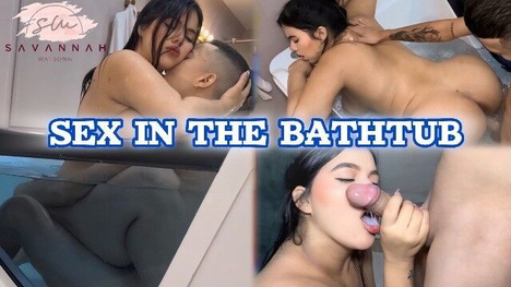 Stepbrother's Huge Cock Rips Through Bbw Milf Savannah Watson's Skinny Body In Bathtub