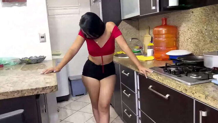 I Adore My Stepmother's Stunning Booty While She Cooks